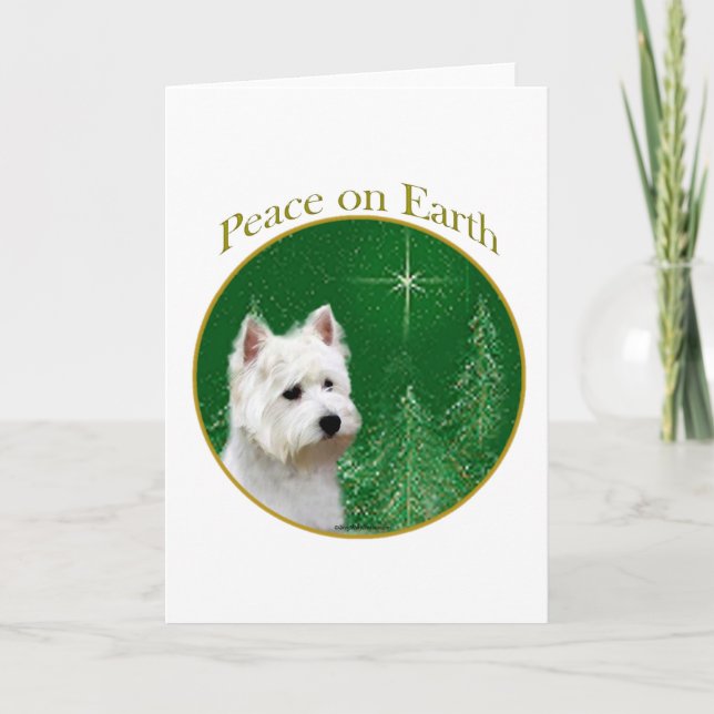 Cartes Pour Fêtes Annuelles West Highland White Terrier Peace (Devant)