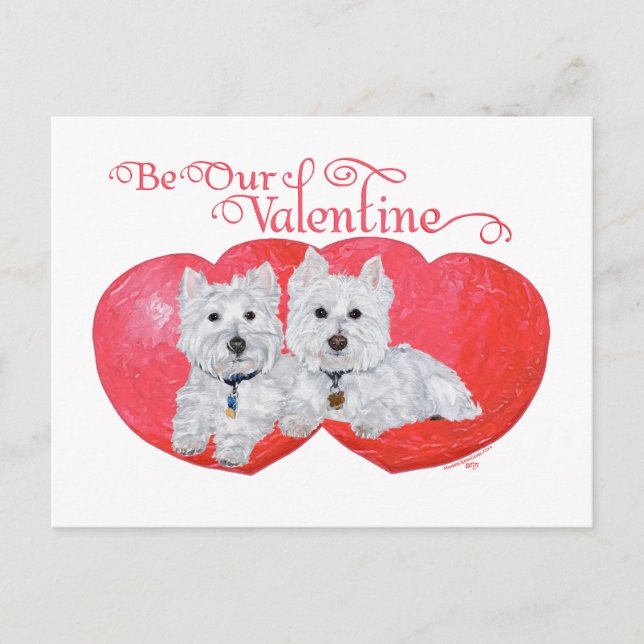 Cartes Pour Fêtes Annuelles West Highland White Terriers Valentine (Devant)