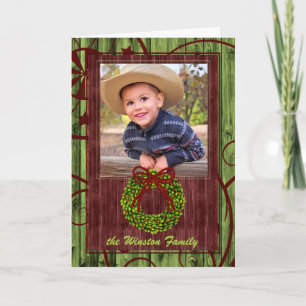 Cartes Pour Fêtes Annuelles Western Grange Wood Christmas Photo à thème