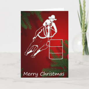 Cartes Pour Fêtes Annuelles Western Greeting Card Christmas Barrel Racing