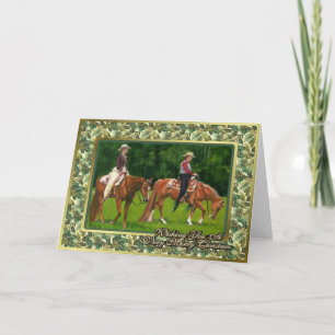 Cartes Pour Fêtes Annuelles Western Pleasaster Quarter Horse Christmas Card