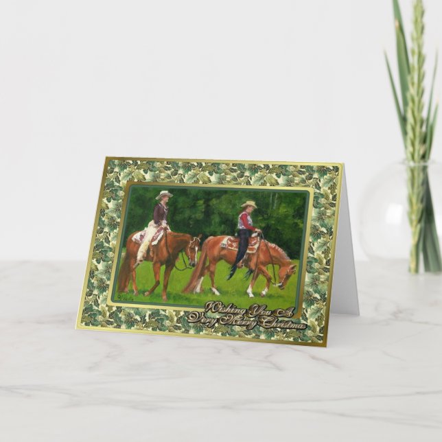 Cartes Pour Fêtes Annuelles Western Pleasaster Quarter Horse Christmas Card (Devant)