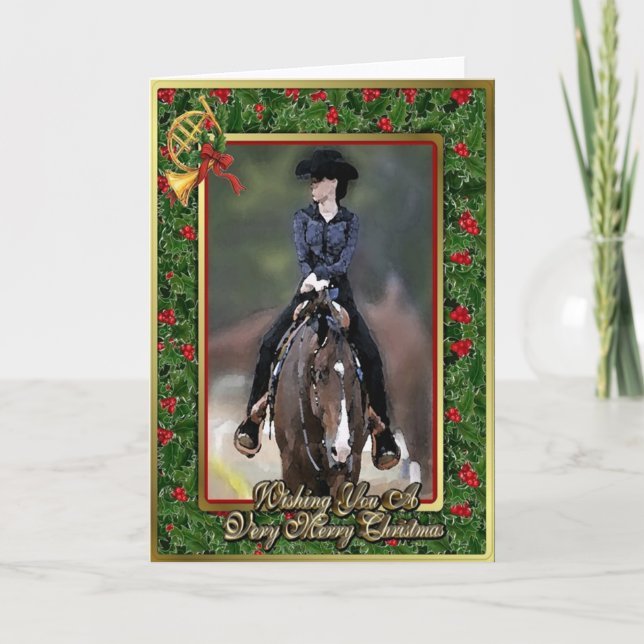 Cartes Pour Fêtes Annuelles Western Pleasaster Quarter Horse Christmas Card (Devant)