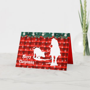 Cartes Pour Fêtes Annuelles Western Rodeo Cowboy Team Roping Plaid