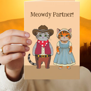 Cartes Pour Fêtes Annuelles Western Style Chats Valentine Wild West