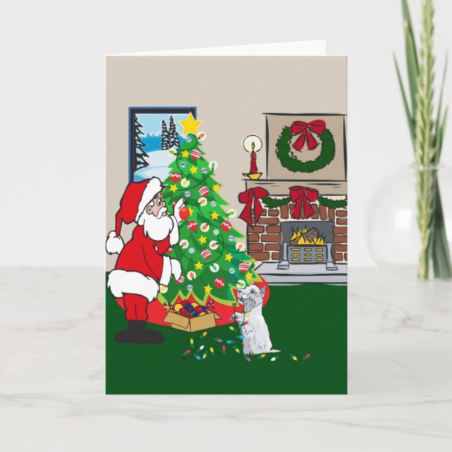 Cartes Pour Fêtes Annuelles westie (Devant)