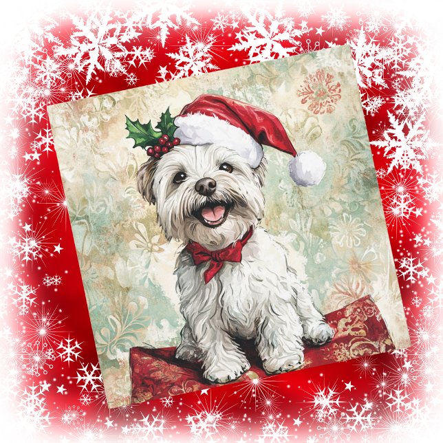 Cartes Pour Fêtes Annuelles Westie Christmas Santa Hat (Créateur téléchargé)