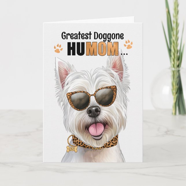 Cartes Pour Fêtes Annuelles Westie Dog Greatest HuMOM Fête des Mères (Devant)