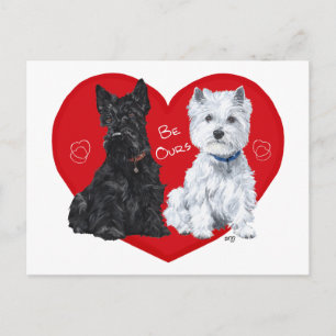 Cartes Pour Fêtes Annuelles Westie et Scottie Valentine