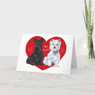 Cartes Pour Fêtes Annuelles Westie et Scottie Valentine