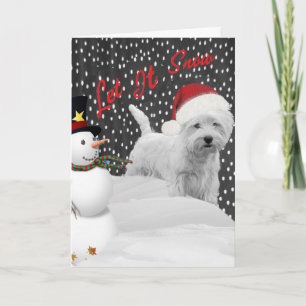 Cartes Pour Fêtes Annuelles Westie Laisser Neige