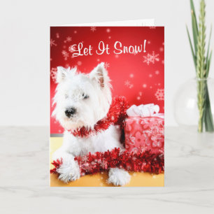 Cartes Pour Fêtes Annuelles Westie Let It Snow Greeting #3 - Personnalisable