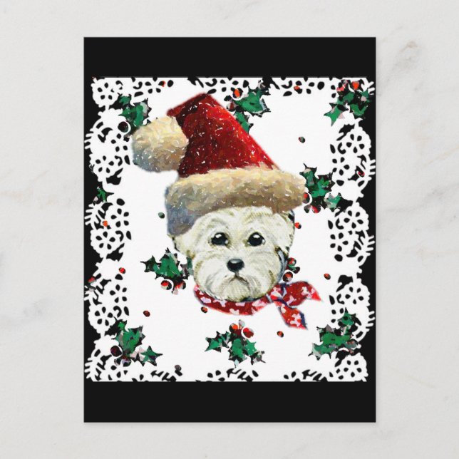 Cartes Pour Fêtes Annuelles Westie Père Noël (Devant)