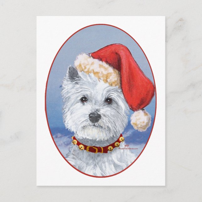 Cartes Pour Fêtes Annuelles Westie Santas Helper (Devant)