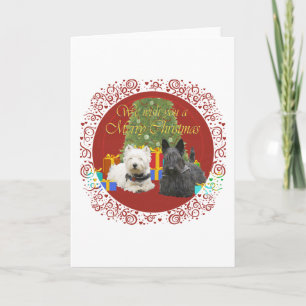 Cartes Pour Fêtes Annuelles Westie & Scottie Joyeux Noël