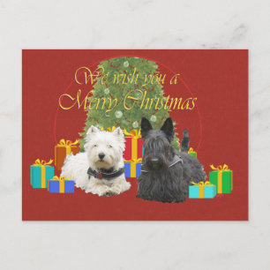 Cartes Pour Fêtes Annuelles Westie & Scottie Joyeux Noël