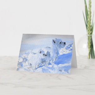 Cartes Pour Fêtes Annuelles Westies Love the Wintertime