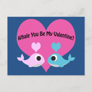 Cartes Pour Fêtes Annuelles Whale Tu Es Ma Valentine ?