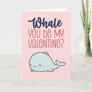 Cartes Pour Fêtes Annuelles Whale You Be My Valentine Funny Valentine's Day