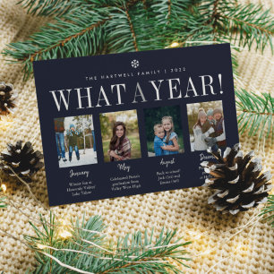 Cartes Pour Fêtes Annuelles What a Year   Year in Review Photo Collage
