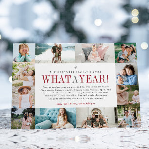 Cartes Pour Fêtes Annuelles What a Year   Year in Review Photo Collage
