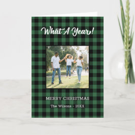 Cartes Pour Fêtes Annuelles What An 2 Photo Noël Green Buffalo Check