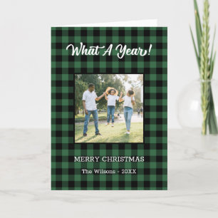 Cartes Pour Fêtes Annuelles What An 2 Photo Noël Green Buffalo Check