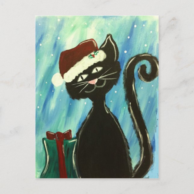 Cartes Pour Fêtes Annuelles Whimsical Christmas Kitty Imprimer (Devant)