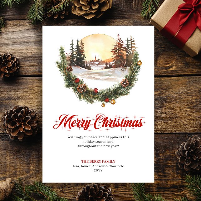 Cartes Pour Fêtes Annuelles Whimsical Christmas Scene Modern Greeting Card (Whimsical Christmas Scene Modern Greeting Card)