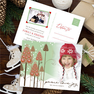 Cartes Pour Fêtes Annuelles Whimsical Christmas Trees Winter Wonderland Photo