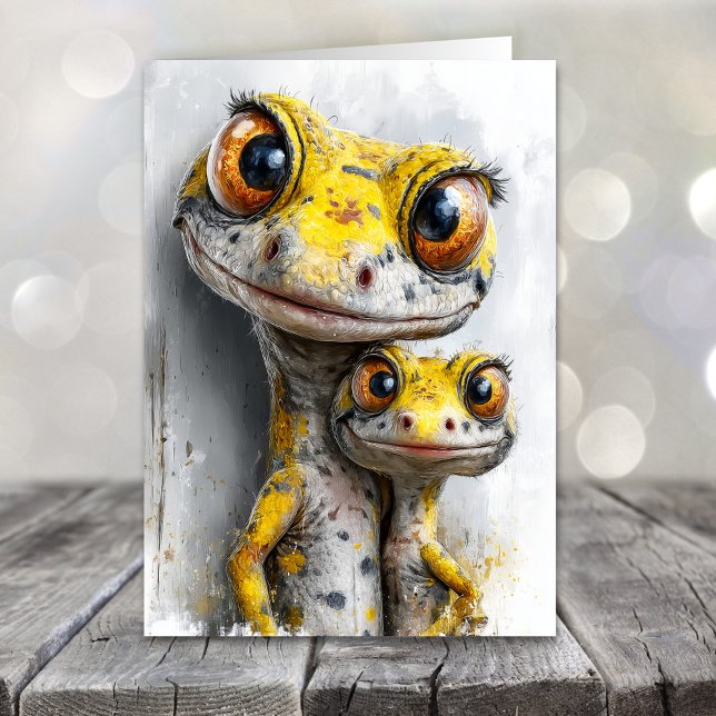 Cartes Pour Fêtes Annuelles Whimsical Geckos Father's Day (Créateur téléchargé)