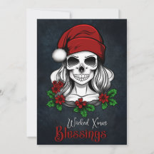 Whimsical gothique Père Noël Crâne Noël