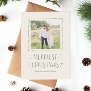 Cartes Pour Fêtes Annuelles Whimsical manuscrit Joyeux Noël vert