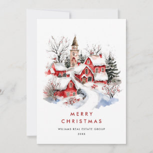 Cartes Pour Fêtes Annuelles Whimsical Minimaliste Pays Noël Entreprise