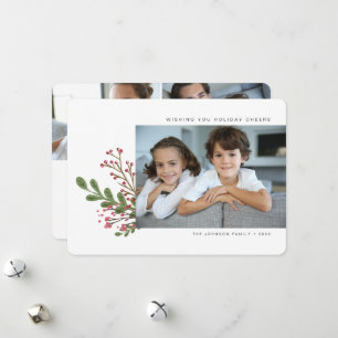 Cartes Pour Fêtes Annuelles Whimsical Modern Winter Green 3 Photo
