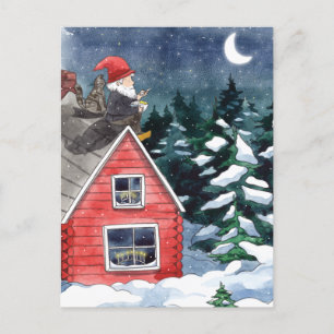 Cartes Pour Fêtes Annuelles Whimsical Tomten Swedish Christmas Gnome