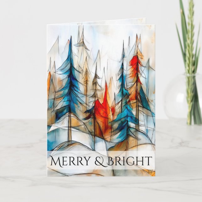 Cartes Pour Fêtes Annuelles Whimsical Winter Forest Christmas (Devant)