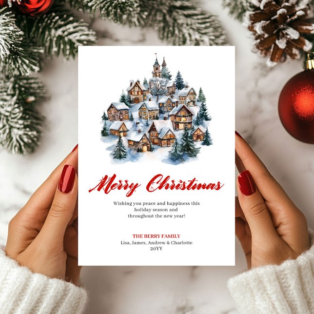 Cartes Pour Fêtes Annuelles Whimsical Winter Scene Christmas Greeting Card (Whimsical Winter Scene Christmas Greeting Card)