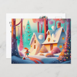 Cartes Pour Fêtes Annuelles Whimsical Winter's Tale : Ajouter vos désirs chaud