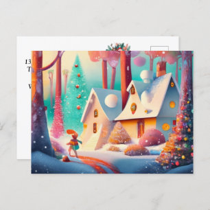 Cartes Pour Fêtes Annuelles Whimsical Winter's Tale : Ajouter vos désirs chaud