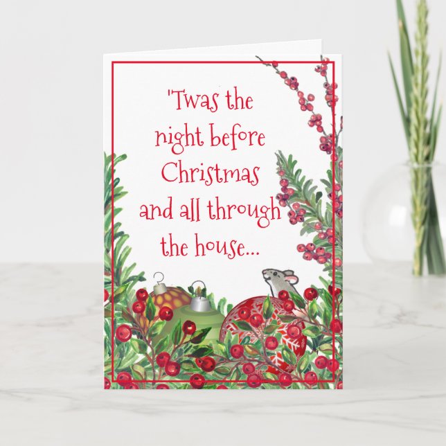 Cartes Pour Fêtes Annuelles Whimssical Père Noël Famille Animaux de Noël Migno (Devant)