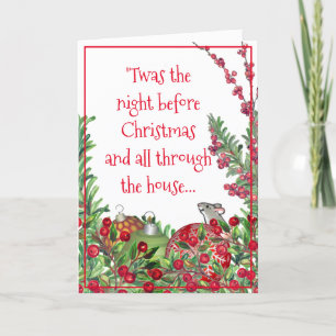 Cartes Pour Fêtes Annuelles Whimssical Père Noël Famille Animaux de Noël Migno