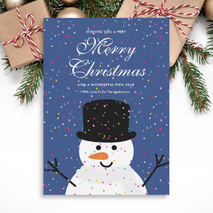 Cartes Pour Fêtes Annuelles Whimsssmite Noël Snowman & Snowy Confetti
