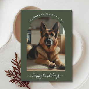 Cartes Pour Fêtes Annuelles Whimsy Script Berger Allemand Happy Howlidays