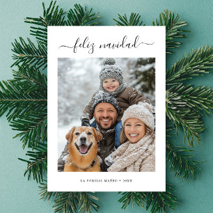 Cartes Pour Fêtes Annuelles Whimy Calligraphy Noël Feliz Navidad Photo
