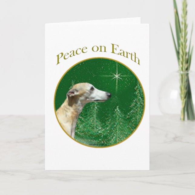Cartes Pour Fêtes Annuelles Whippet Peace (Devant)