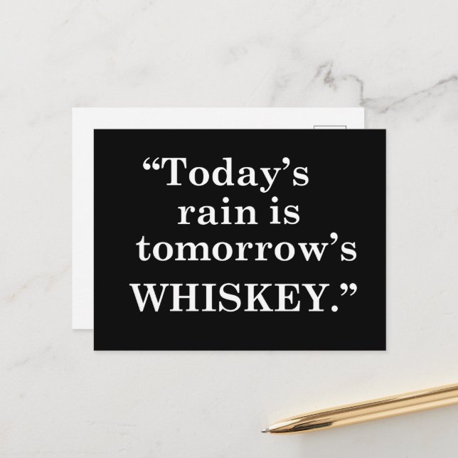 Cartes Pour Fêtes Annuelles Whiskey cite d'humoristiques paroles d'alcool cade (Devant/Arrière en situation)