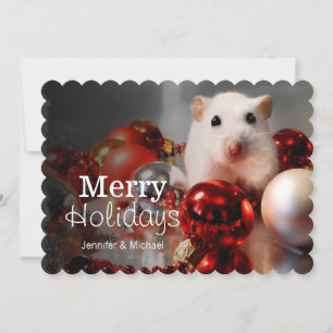 Cartes Pour Fêtes Annuelles White dwarf hamster Pompon