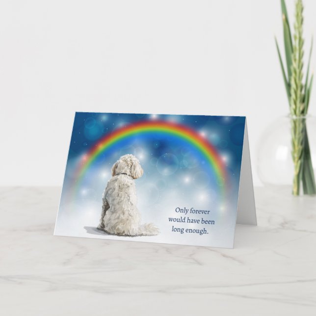 Cartes Pour Fêtes Annuelles White Labradoodle Dog Night Lights Sympathy (Devant)