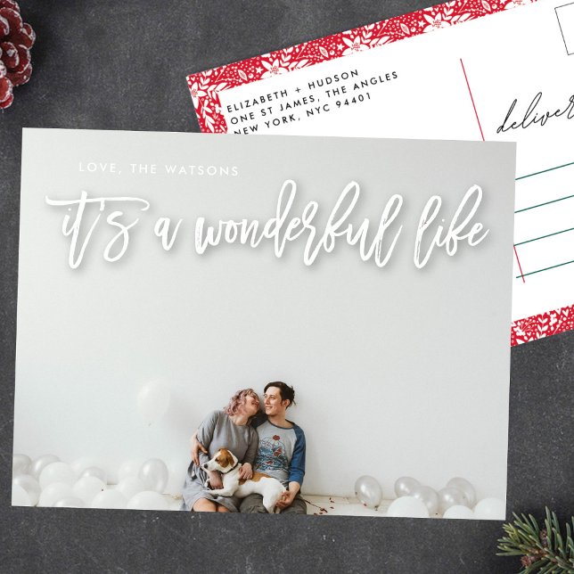 Cartes Pour Fêtes Annuelles White Shadow C'est une merveilleuse vie Noël (Créateur téléchargé)